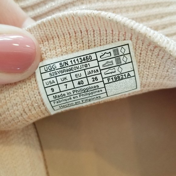 Ugg Sammy Metallic Pink Slip on Women's Sneakers Flats Metallic Athleisure sz 9 - Picture 3 of 10